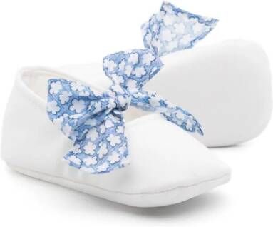Il Gufo bow-detailed twill ballerina shoes White