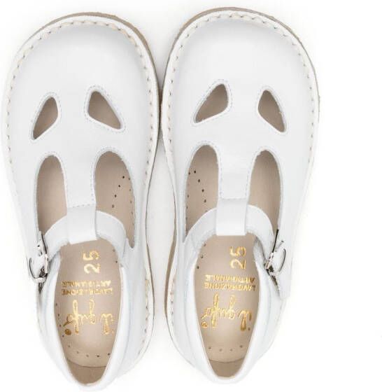 Il Gufo cut-out leather ballerinas White