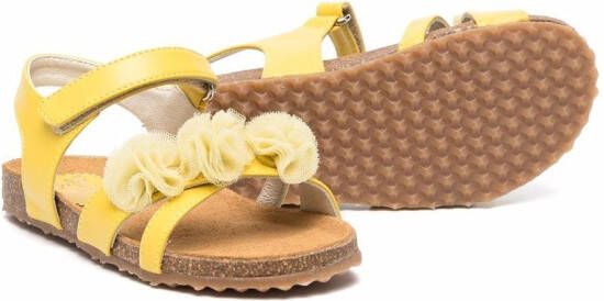 Il Gufo floral-detail open-toe sandals Yellow