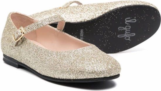 Il Gufo glittered ballerina shoes Gold