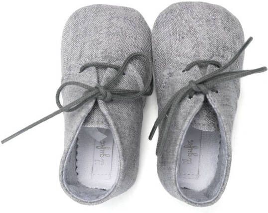 Il Gufo lace-up pre-walker shoes Grey
