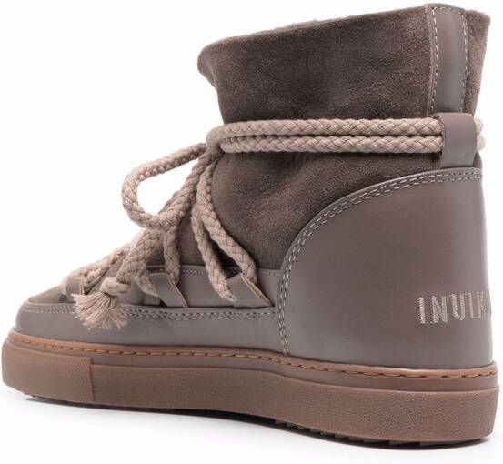 Inuikii lace-up shearling-lined boots Brown
