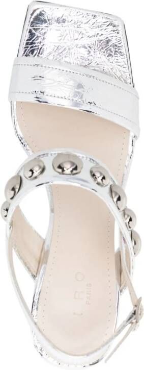 IRO 95mm studded leather sandals Silver