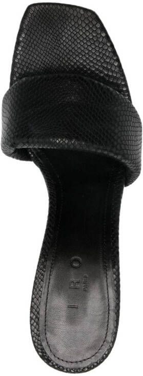 IRO 95mm Yolanda snakeskin-effect leather mules Black