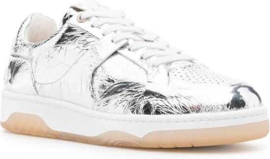 IRO cracked-effect leather sneakers Silver