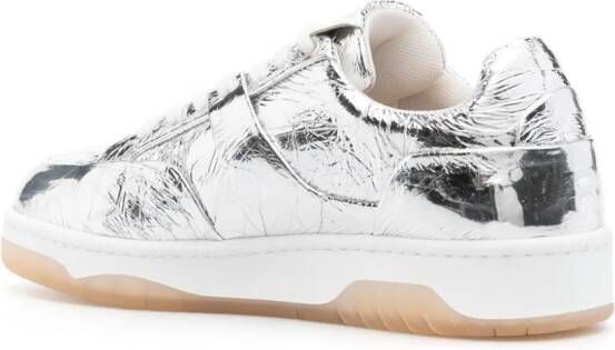 IRO cracked-effect leather sneakers Silver