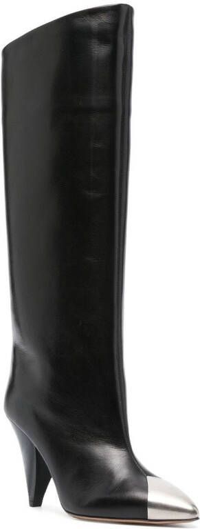 ISABEL MARANT 100mm metal toe-cap detail boots Black
