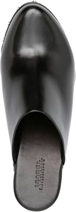ISABEL MARANT 110mm wedge-heel leather clogs Black