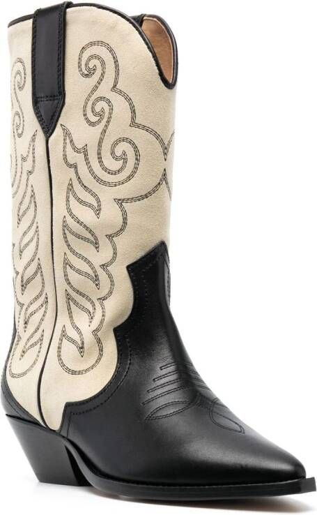 ISABEL MARANT 40mm two-tone leather western boots Black