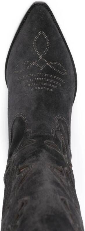 ISABEL MARANT 50mm embroidered leather boots Black