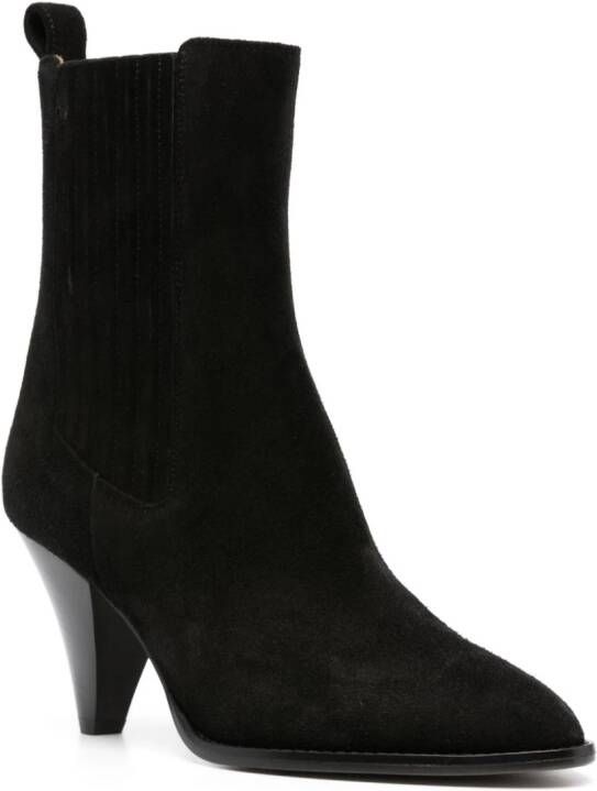 ISABEL MARANT 75mm suede pointed-toe boots Black