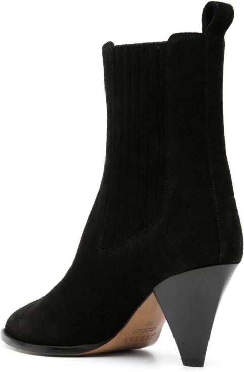 ISABEL MARANT 75mm suede pointed-toe boots Black