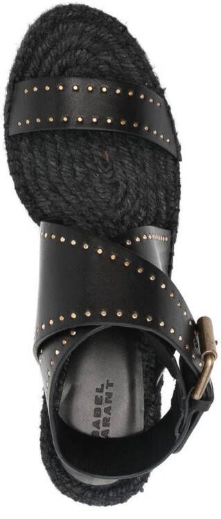 ISABEL MARANT 80mm espadrille wedge sandals Black