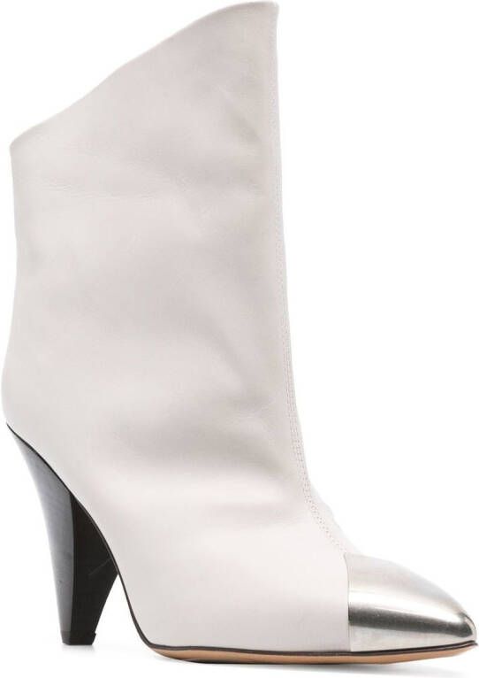 ISABEL MARANT 90mm Adsie metallic toe-cap boots White