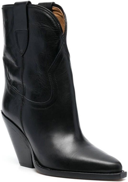 ISABEL MARANT Leyane 90mm leather boots Black