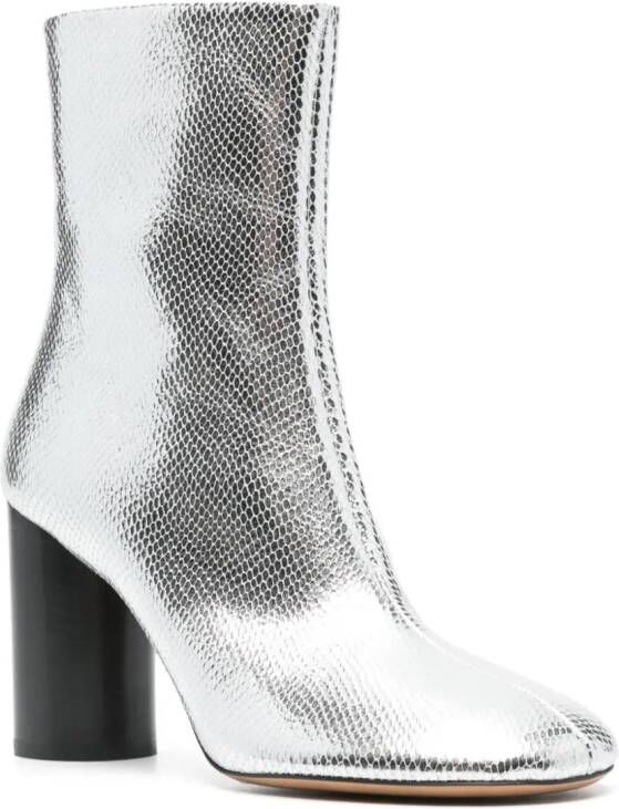 ISABEL MARANT 90mm leather boots Silver