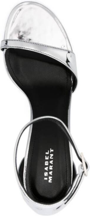 ISABEL MARANT 90mm metallic-effect leather sandals Silver