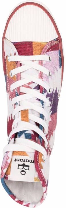 ISABEL MARANT abstract-print high-top sneakers Pink