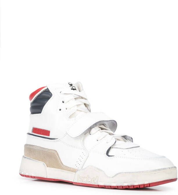 ISABEL MARANT Alsee leather touch-strap sneakers White