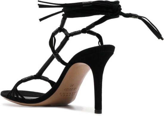 ISABEL MARANT Arja 95mm suede wrap sandals Black