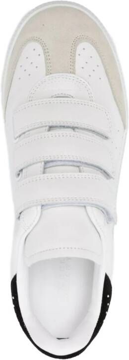 ISABEL MARANT Beth crystal-embellished leather sneakers White
