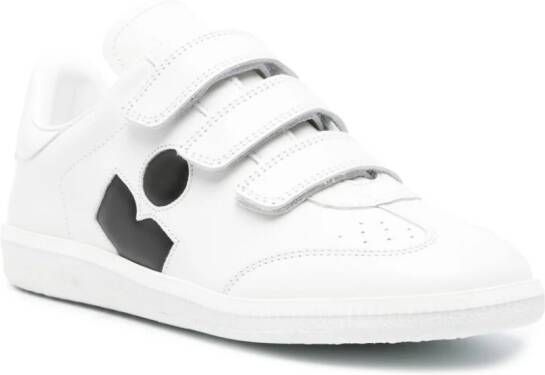 ISABEL MARANT Beth logo-embossed leather sneakers White
