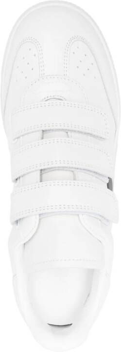 ISABEL MARANT Beth logo-embossed leather sneakers White