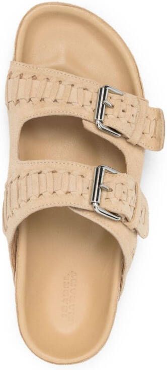 ISABEL MARANT braided suede flat sandals Neutrals