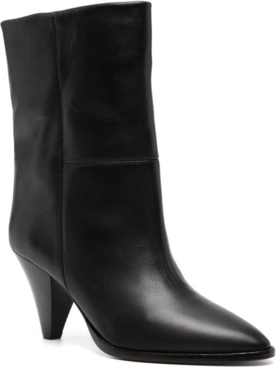 ISABEL MARANT Rouxa 80mm leather boots Black