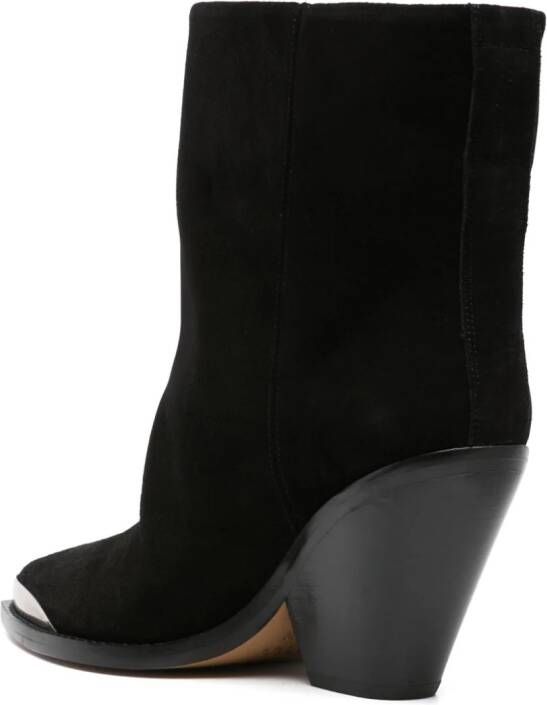 ISABEL MARANT calf suede ankle boots Black