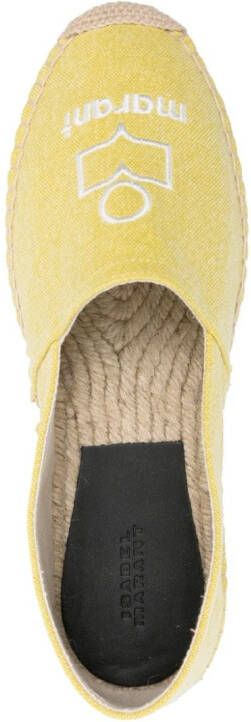 ISABEL MARANT Canae logo-embroidered espadrilles Yellow
