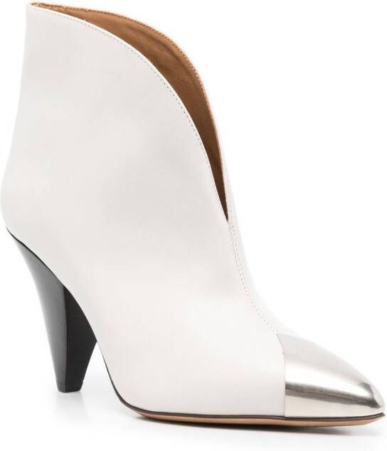 ISABEL MARANT cone-heel pointed-toe boots White