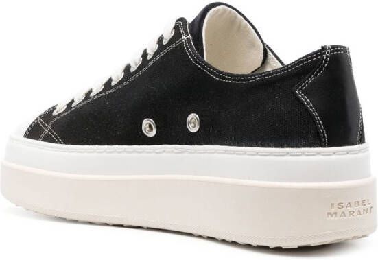 ISABEL MARANT contrasting-border lace-up sneakers Black
