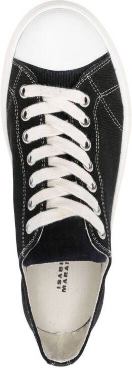 ISABEL MARANT contrasting-border lace-up sneakers Black