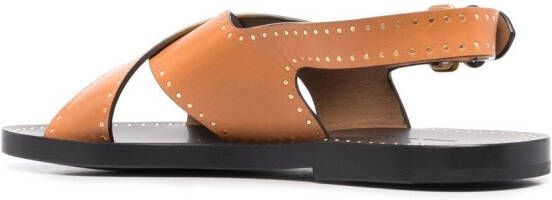 ISABEL MARANT cross-strap slingback sandals Brown