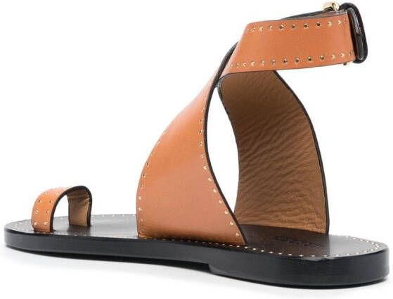ISABEL MARANT cross-strap studded sandals Neutrals