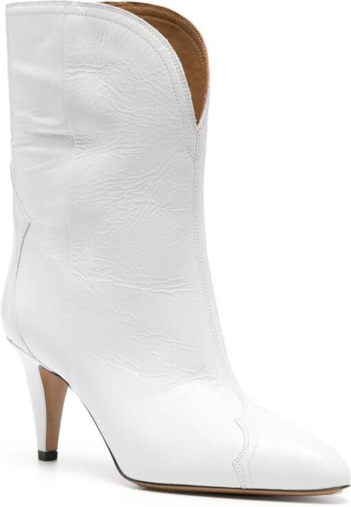 ISABEL MARANT Dahope 30mm leather boots White