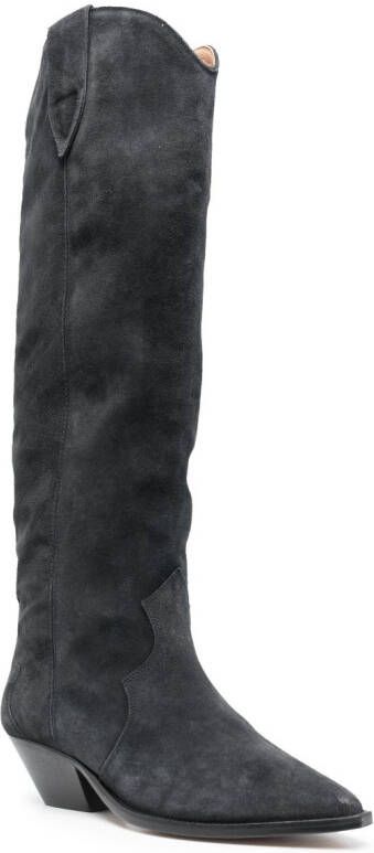ISABEL MARANT Denvee 50mm suede knee-high boots Black