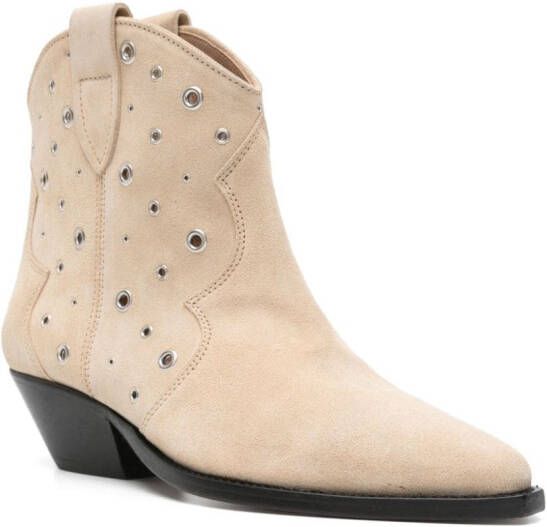 ISABEL MARANT Dewina 40mm suede ankle boot Neutrals
