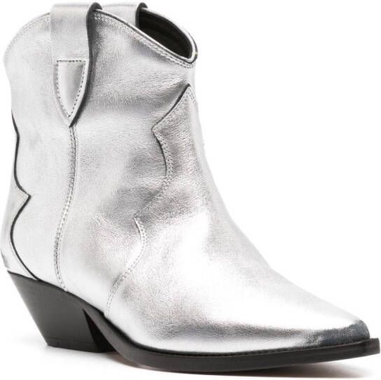 ISABEL MARANT Dewina leather ankle boots Silver