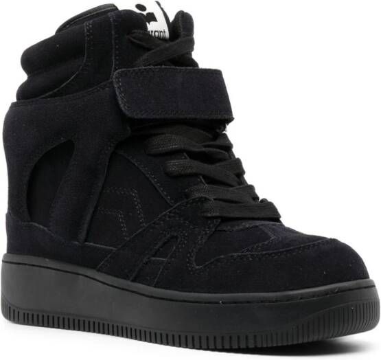 ISABEL MARANT Ellyn 40mm suede wedge sneakers Black