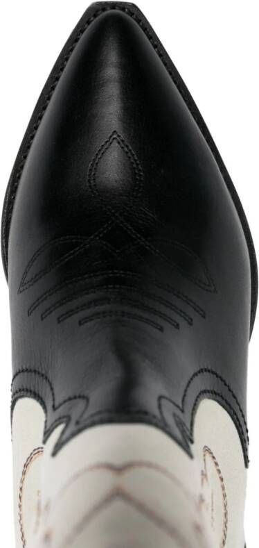 ISABEL MARANT embroidered leather boots Black