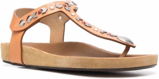 ISABEL MARANT Enavy embellished flat sandals Neutrals