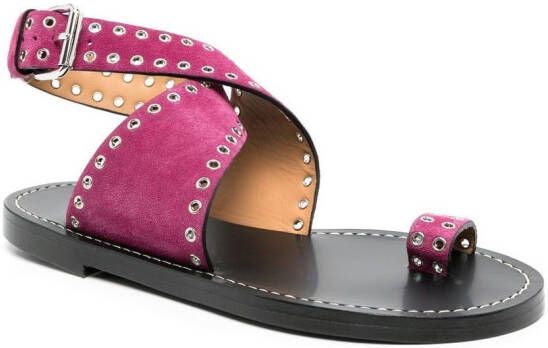 ISABEL MARANT metal eyelet detailing sandals Pink