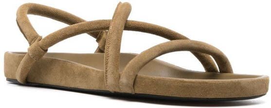 MARANT suede crossover-strap sandals Green