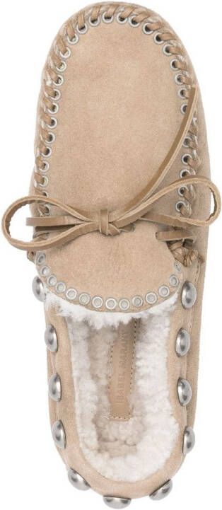 ISABEL MARANT Faomee studded suede loafers Neutrals