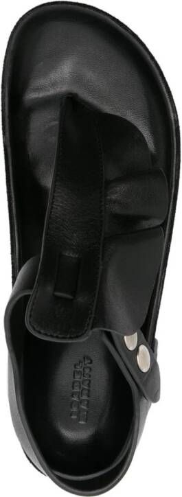 ISABEL MARANT Isela ruffle-trim leather sandals Black