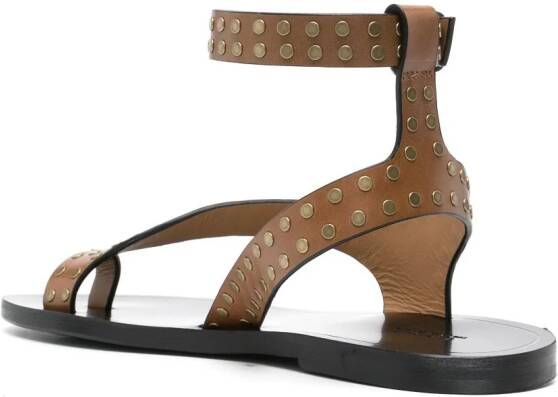 ISABEL MARANT Jiona studed leather sandals Brown