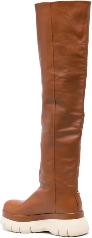 ISABEL MARANT knee-high leather boots Brown