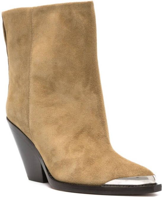 ISABEL MARANT Ladel 90mm suede boots Green